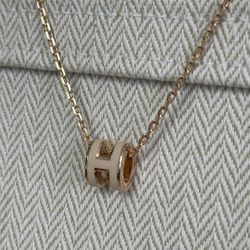 HERMES POP H Series Mini Pop H Logo Letter Decoration Metal Necklace Women's(p655)