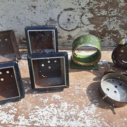 Antique Vintage Metal Alarm Clock Case Frames Plates Parts Art Supplies Steampunk Lux Waterbury