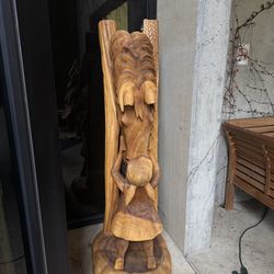 MEGAS SALE! Solid Wood Horse & Girl Sculpture ( Save $899)