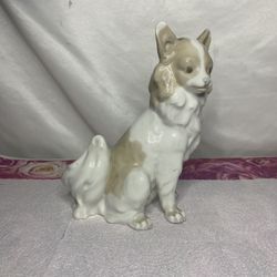 Vintage Lladro Spain Pomeranian Dog Statue 