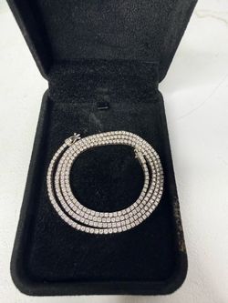 14k white gold tennis necklace