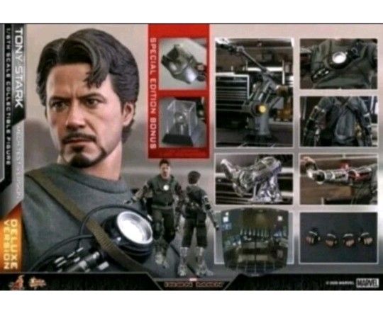 HOT TOYS MARVEL TONY STARK MECH TEST DELUXE VERSION 1/6 TH SCALE FIGURE NEW IN BOX