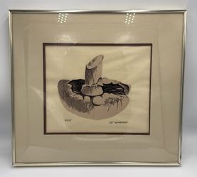Vintage Dot Bardarson Art Hand Signed Numbered Limited Edition 45/45 Mushroom