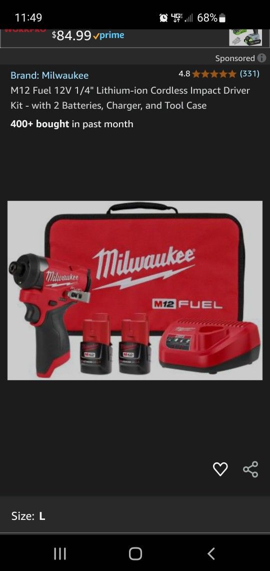 Milwaukee M12 Impact Driver Kit