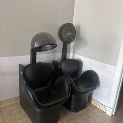 Professional Salon Hooded Hair Dryer Chairs – Set of 2