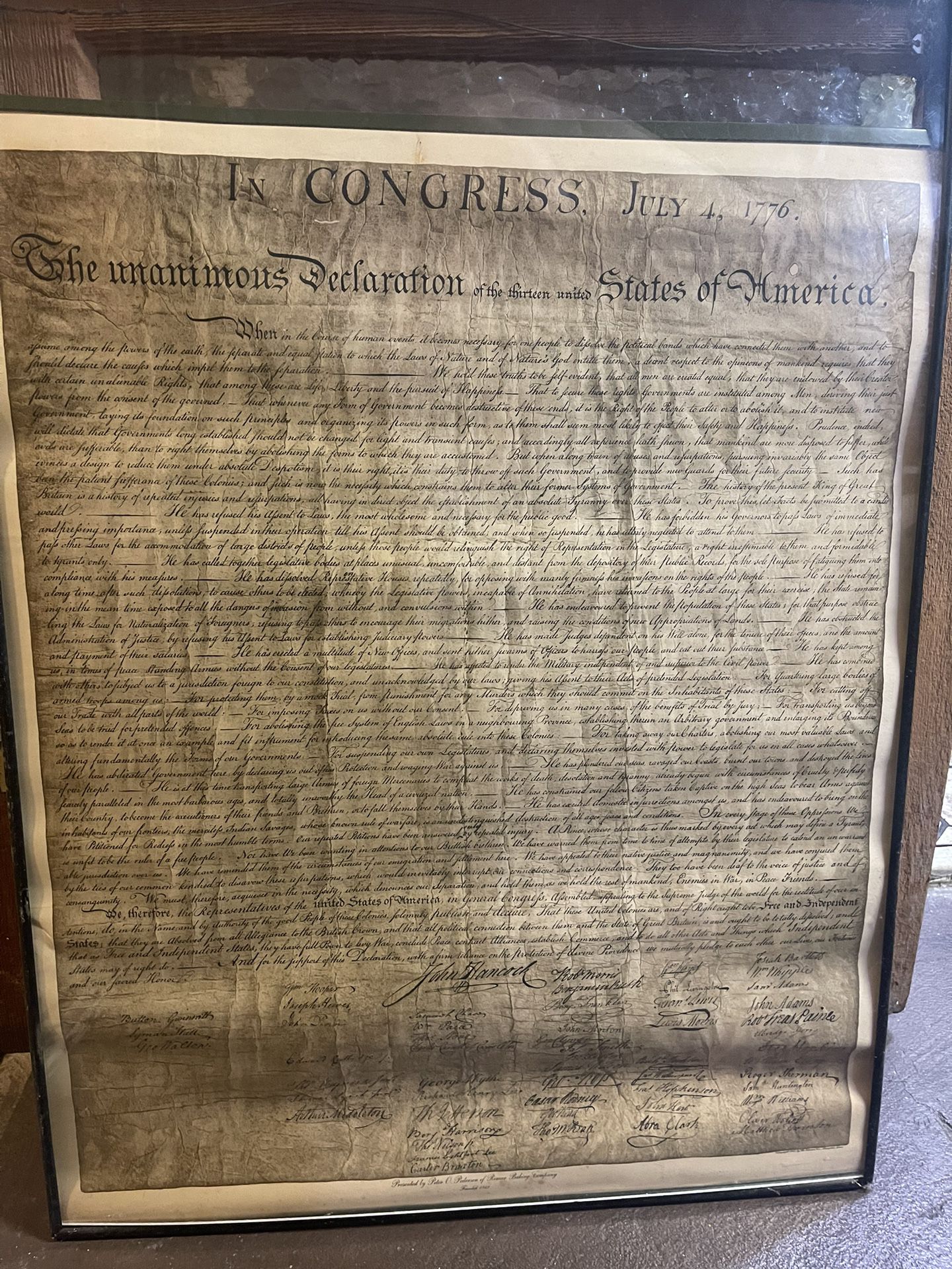 Declaration Of Independence 1942 Print