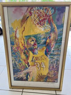 Signed LeRoy Neiman Shaq Picture