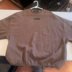 Fear of God ESSENTIALS Heather Wood Crew Neck Sweatshirt Sz M