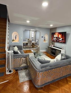 Gold and grey couch set