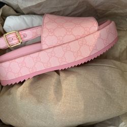 Pink Gucci Slide Sandal