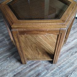 Glass Top Hexagon Table