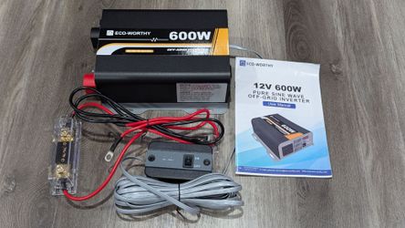 Eco Worthy 600W Off Grid Pure Sine Wave Inverter 12V to 110V NEW $65