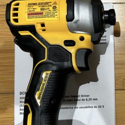 Brand New Dewalt Atomic 1/4” Impact Drill Brushless 20Vmax Cordless