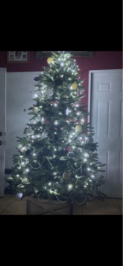 Artificial Christmas Tree with Lights and Ornaments