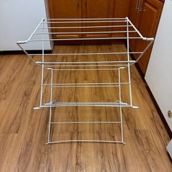 White Folding Clothes Drying Rack