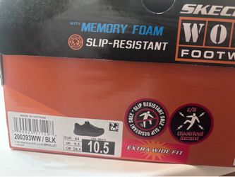 Brand new Sketchers men’s workwear sneakers with memory foam and slip resistance size 10.5