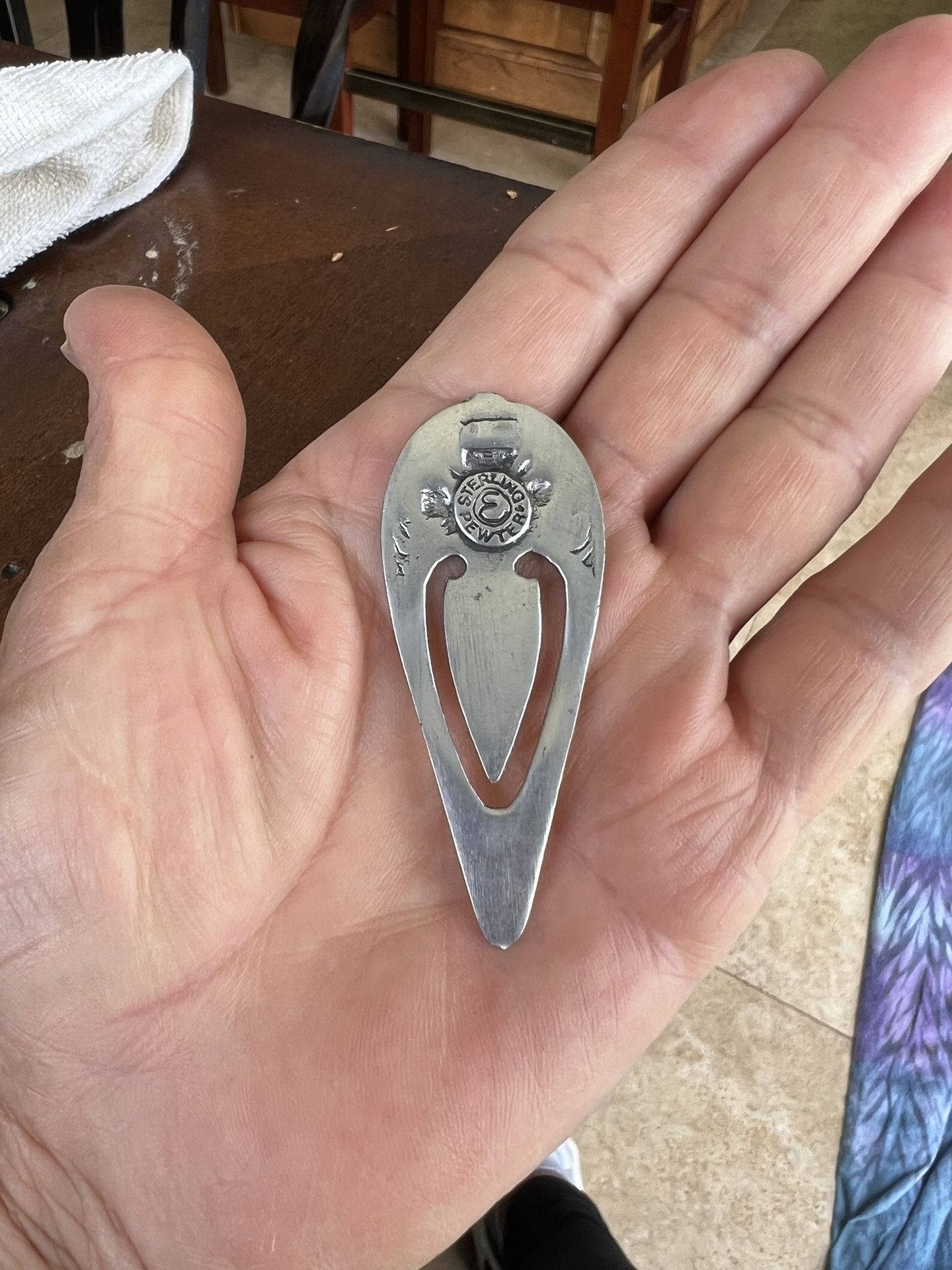 Victorian Pewter Sterling Book Mark $29