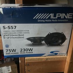 Pair ALPINE S-S57 230 Watt 5x7" or 6x8" Coaxial 2-Way Car Audio Speakers 