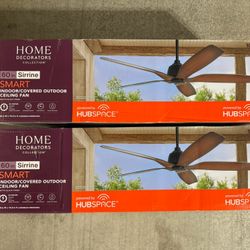 Home Decorators Collection 60 in. Sirrine Indoor/Outdoor Matte Black Smart Ceiling Fan with Remote Control Powered by Hubspace