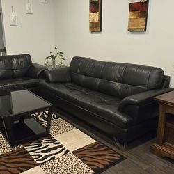 Black Leather Sofa