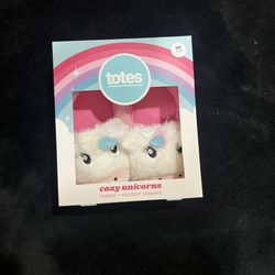 Totes Cozy Unicorns Indoor +!outdoor Slippers Kids SM 