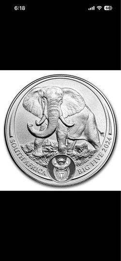 One of  South Africas , (The Big 5 )99.9%  silver