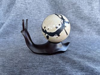 Picture Jasper Sphere With Wood Snail Holder