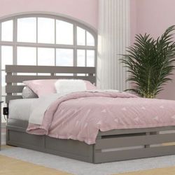 Grey Full Bed With Twin Trundle