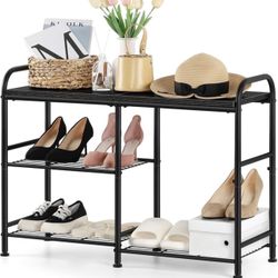 Shoe Organizer for Front Door, Entryway, Shoe Storage Cabinet with Boot Rack for Bedroom, Living Room, Balcony, Black Brand new still in the box D686