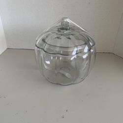 LARGE GLASS PUMPKIN JAR