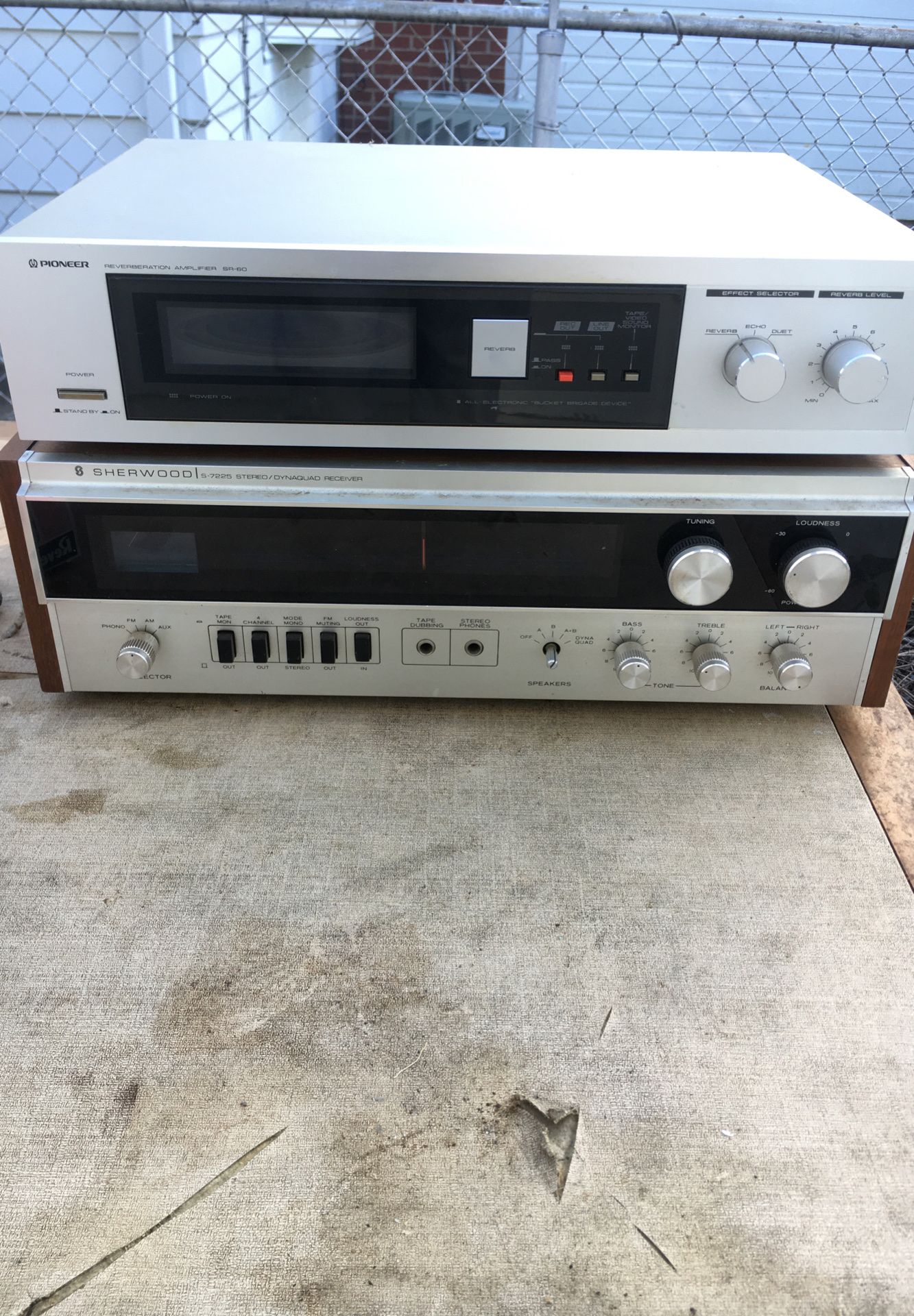 Pioneer reverberation amplifier and Sherwood receiver