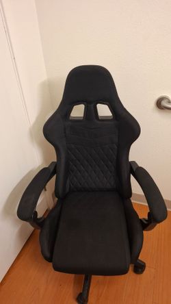 Racing Style Gaming Chair – Black Fabric – Reclining – Great Condition