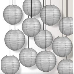 New 12 pack PaperLanterns with led light
Silver/Gray color