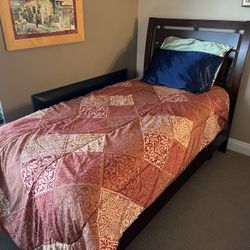Twin Bed Frame, Mattress, Box Spring 
