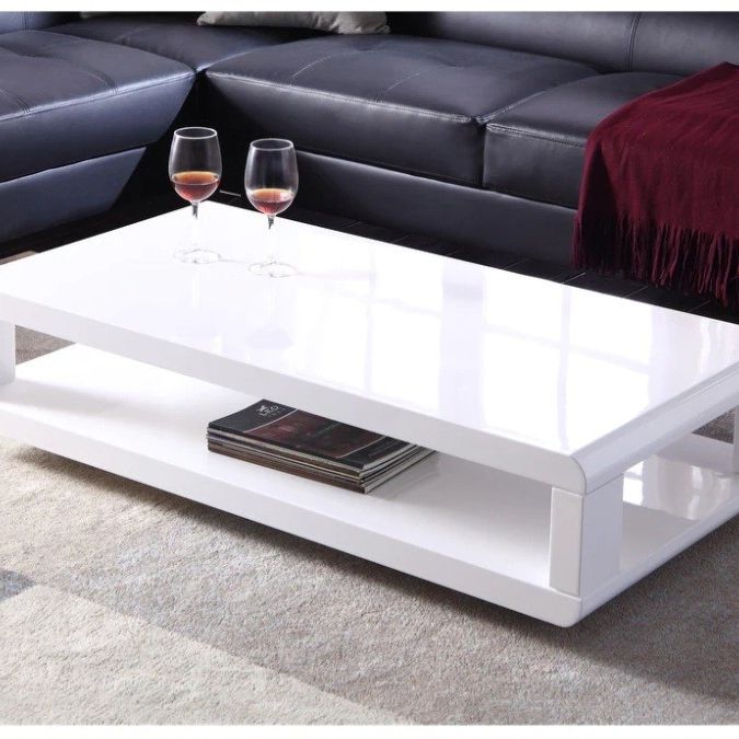 💥Artiva CASA 48" Modern Euro White lacquered High Gloss Coffee Table



