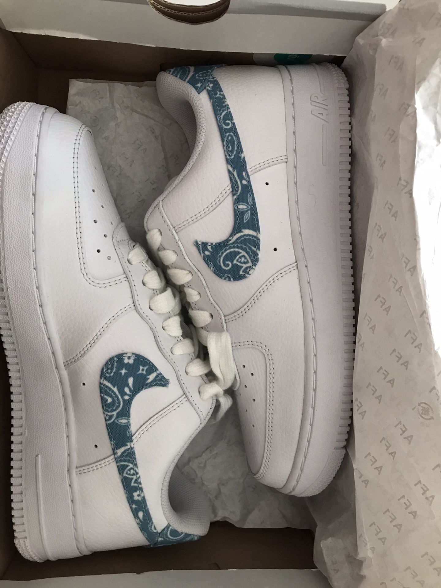 Nike Air Force 1 Low “ Blue Paisley” Size 7W for Sale in San Jose