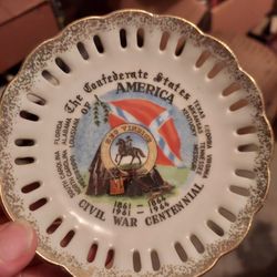 Vintage Confederate States Of America Centennial Souvenir Plate