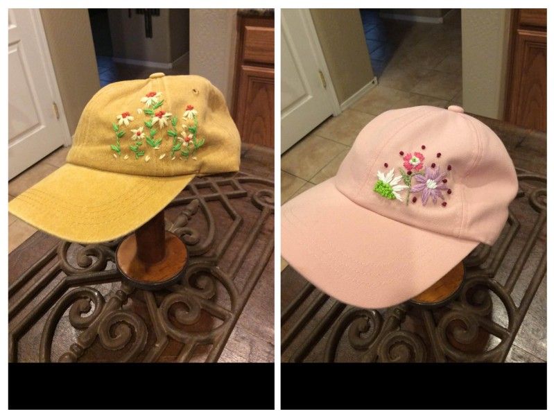 $15 Hand Embroidery, Homemade. Ajustable Ball Caps, one of a kind