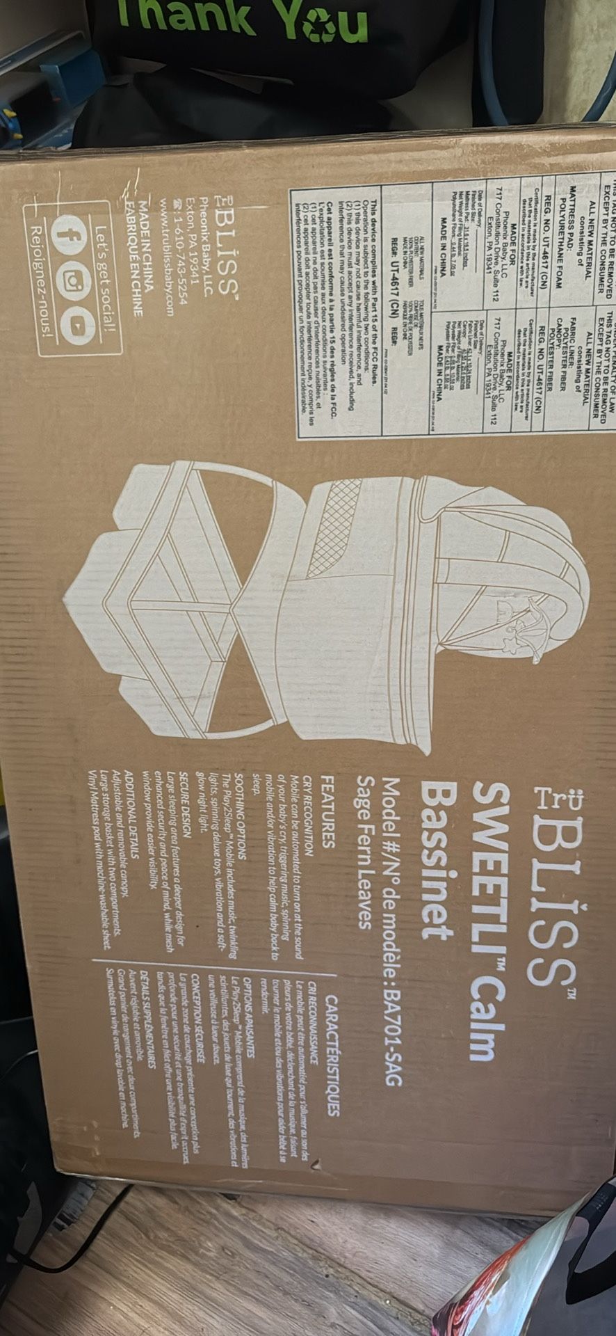 Tru Bliss Sweetli Calm Bassinet
