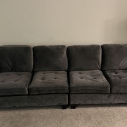 Grey Suede Couch