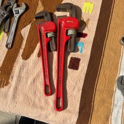 SEARS HEAVY DUTY PIPE WRENCHES 14” &18”