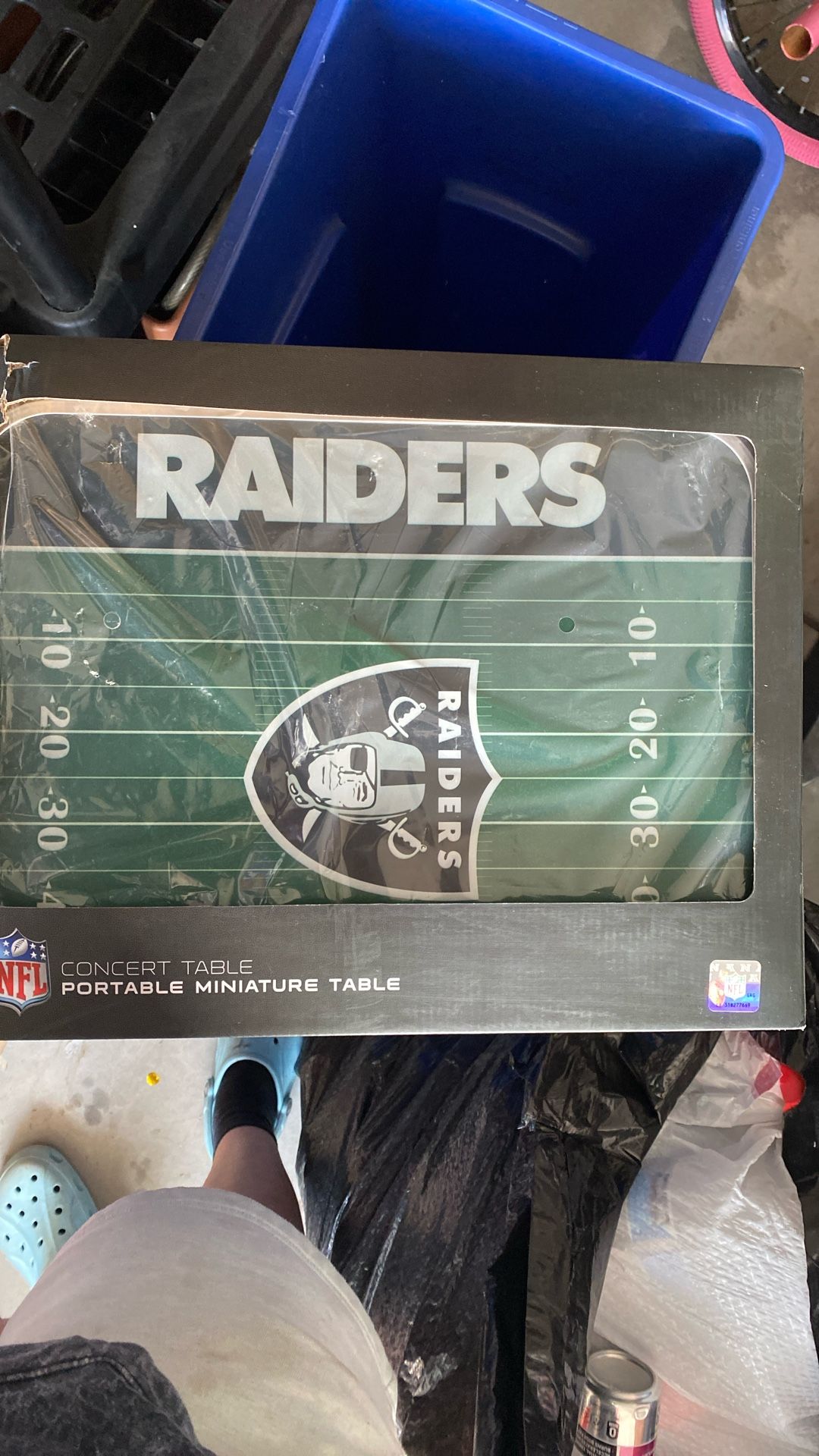 New NFL Raiders Portable Concert Table Miniature 