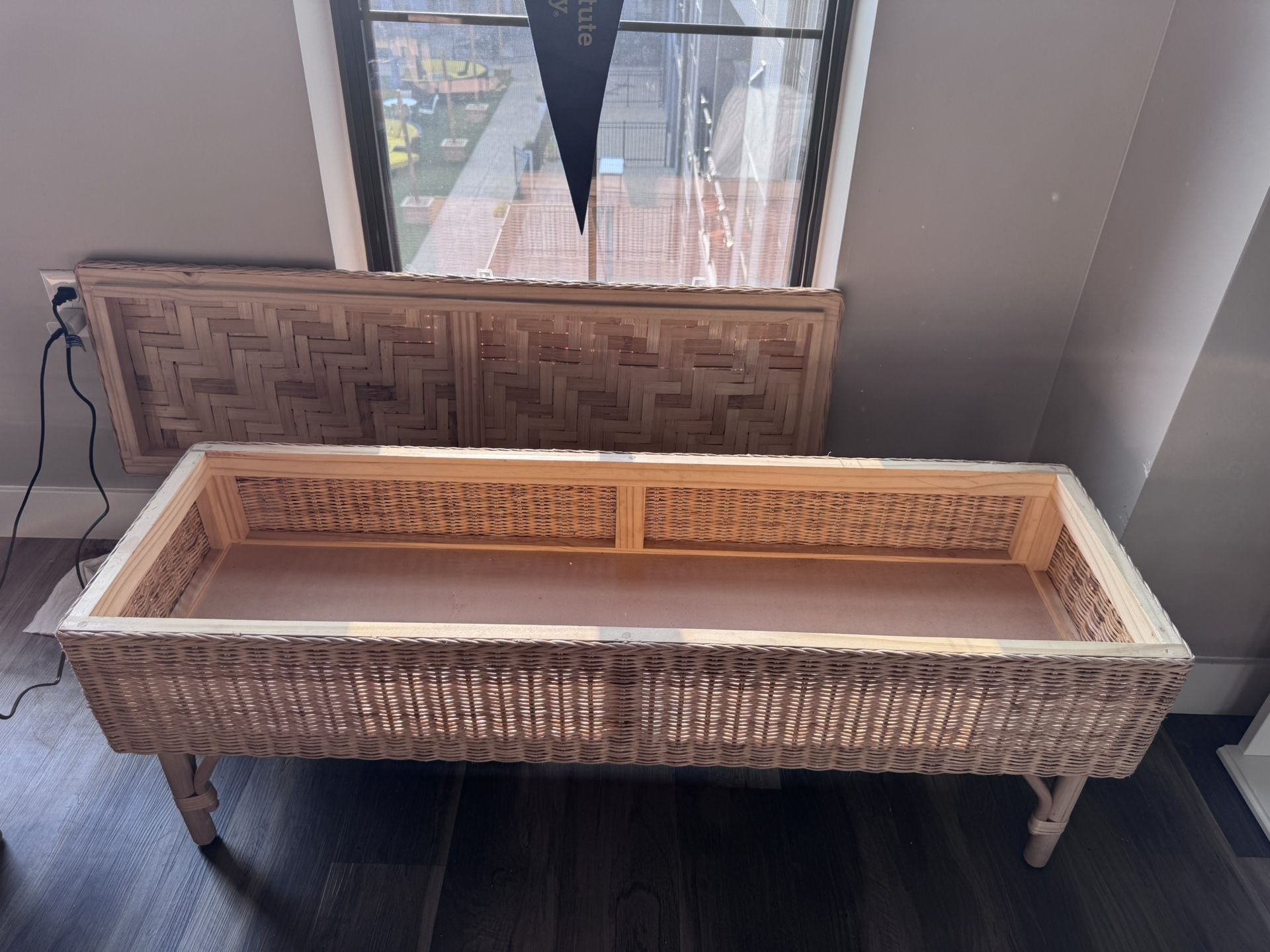 IKEA Bench with storage, Handmade Rattan (Purchased April 2024)