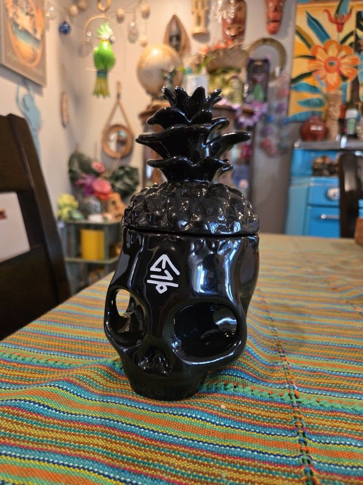 Pineapple SKULL Tiki Mug, Midnight Edition