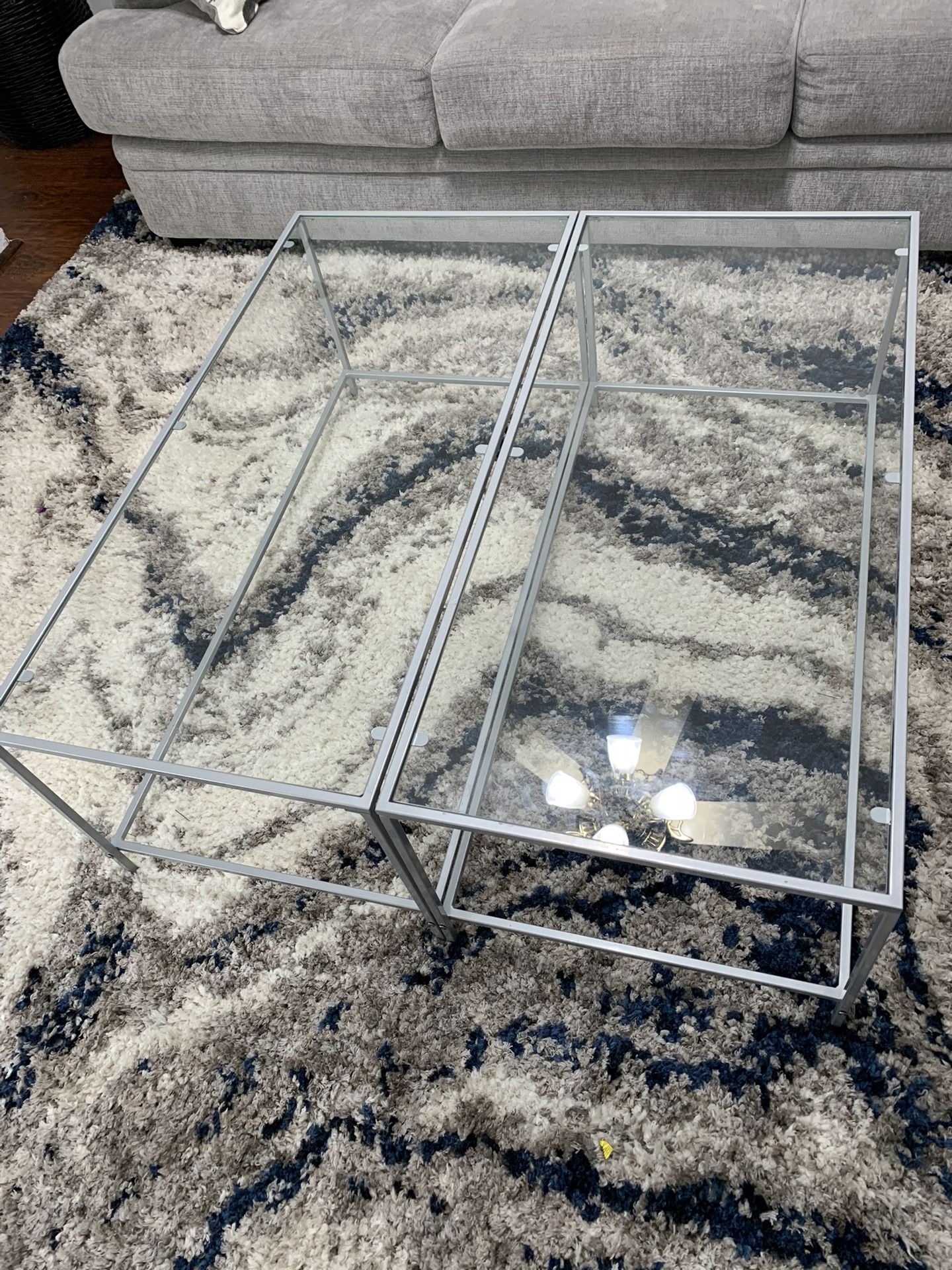 Glass Coffee Table Set – Modern 2-Piece