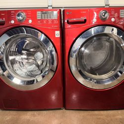 BEAUTIFUL CANDY RED APPLE LG  WASHER AND  ELECTRIC DRYER SET EXCELLENT CONDITIONS 
