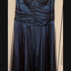 Macy’s Dark Blue Dress  With Tulle Skirt, And Black Shoes Platform 