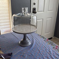 Mosser Glass Cake Stand and Cover