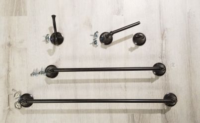 DELTA Linden bathroom collection VENETIAN BRONZE towel bar toilet paper holder hook