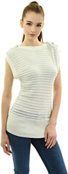 AmélieBoutik Women Boat Neck Semi-Sheer Sleeveless Tunic Knit Top
